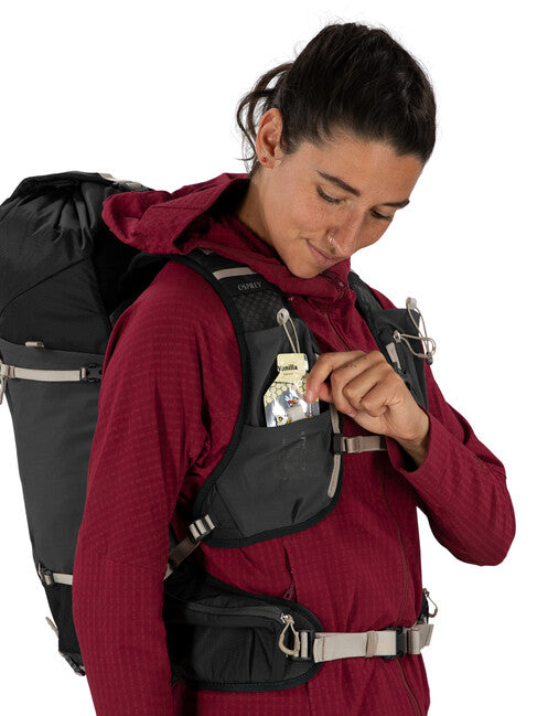 Osprey Tempest Velocity zaino da trekking 30, dark charcoal/chiru tan