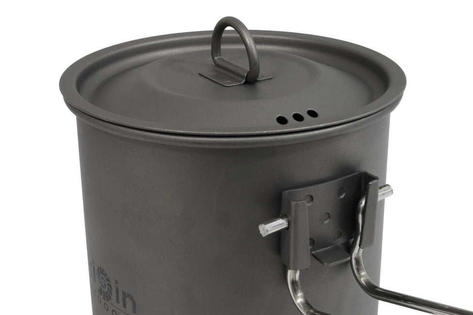 Origin Outdoors Titanium pentola/tazza da trekking con beccuccio e manico pieghevole titanium 750 ml