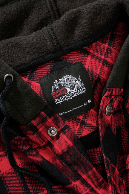 Brandit Eddy camicia con cappuccio, rosso scuro e nero
