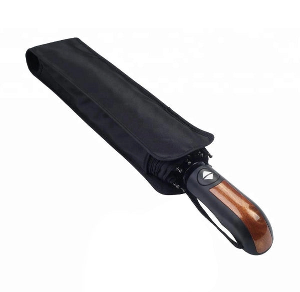 Origin Outdoors Wind-Trek ombrello compatto antivento con pali in fibra di vetro e rivestimento in teflon L, nero