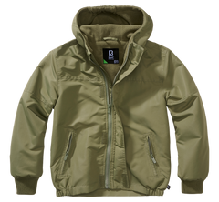 Brandit Windbreaker kids' front-zip jacket, olive