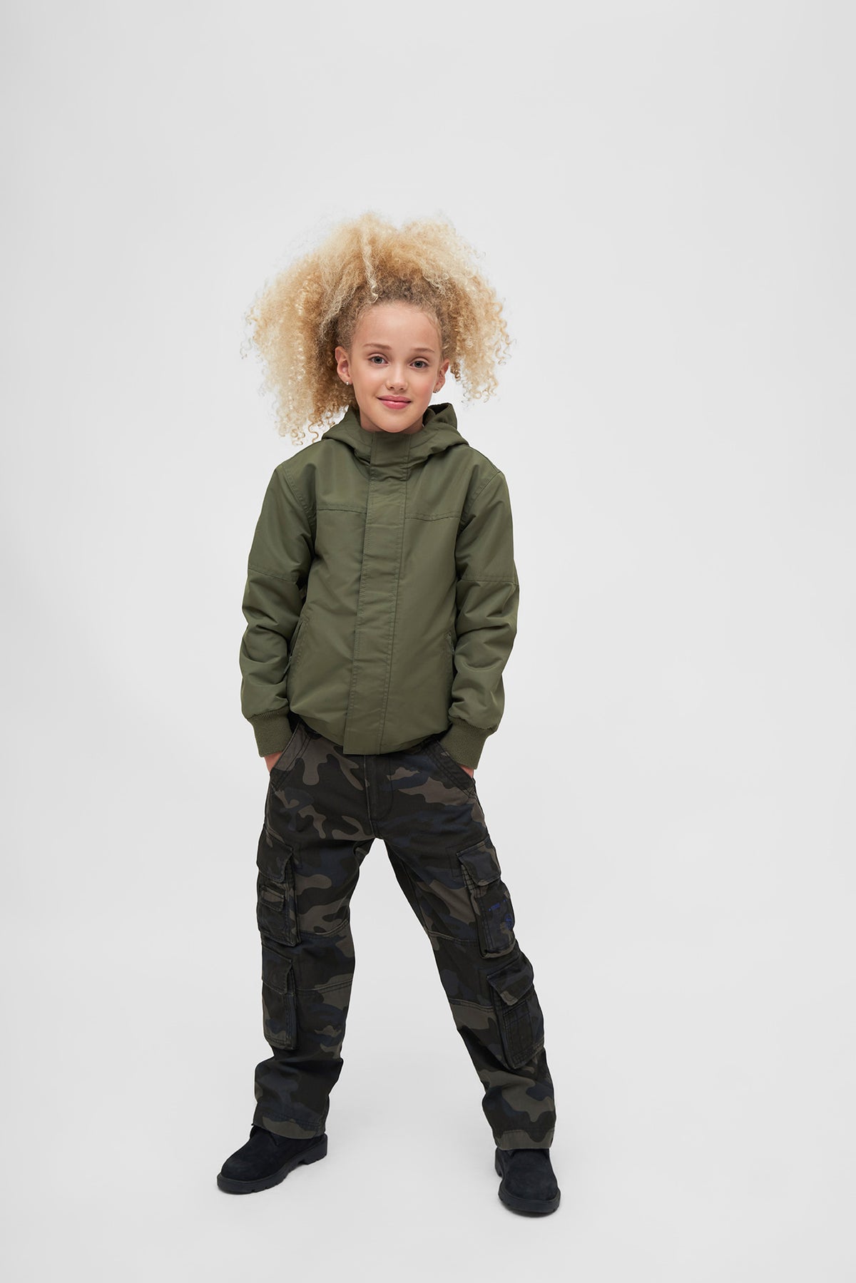 Brandit Windbreaker detská frontzip bunda, olivová