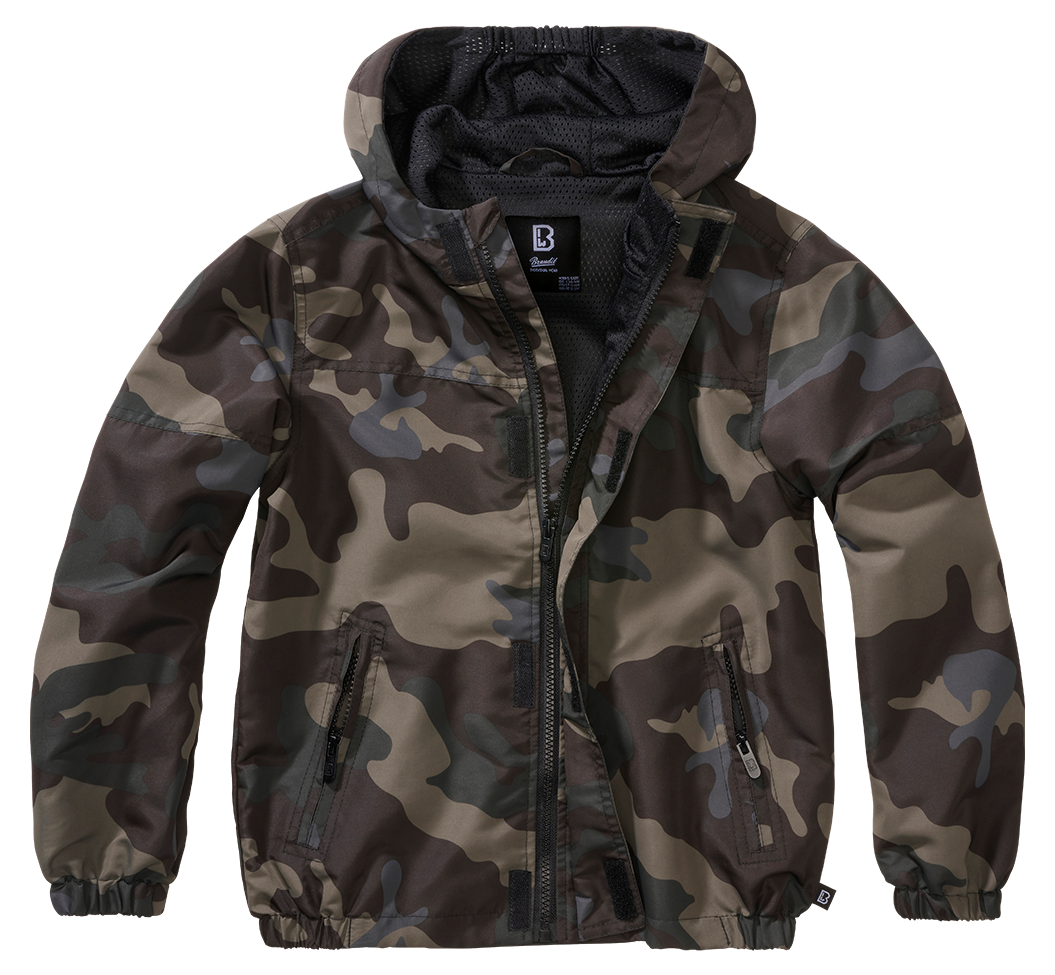 Brandit Summer Frontzip Windbreaker detská bunda, darkcamo