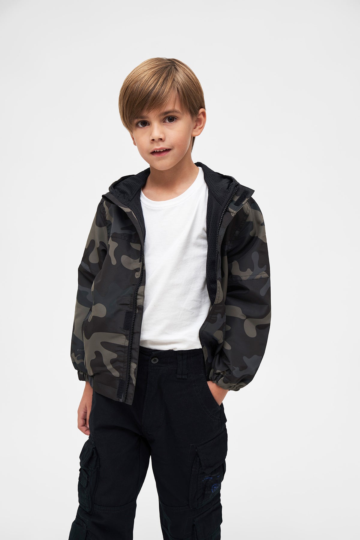 Brandit Summer Frontzip Windbreaker detská bunda, darkcamo