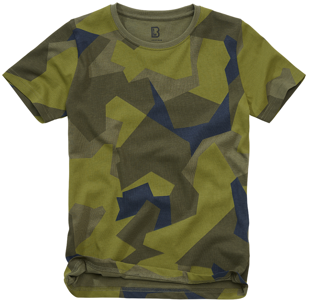 Brandit detské tričko s krátkym rukávom, Swedish camo