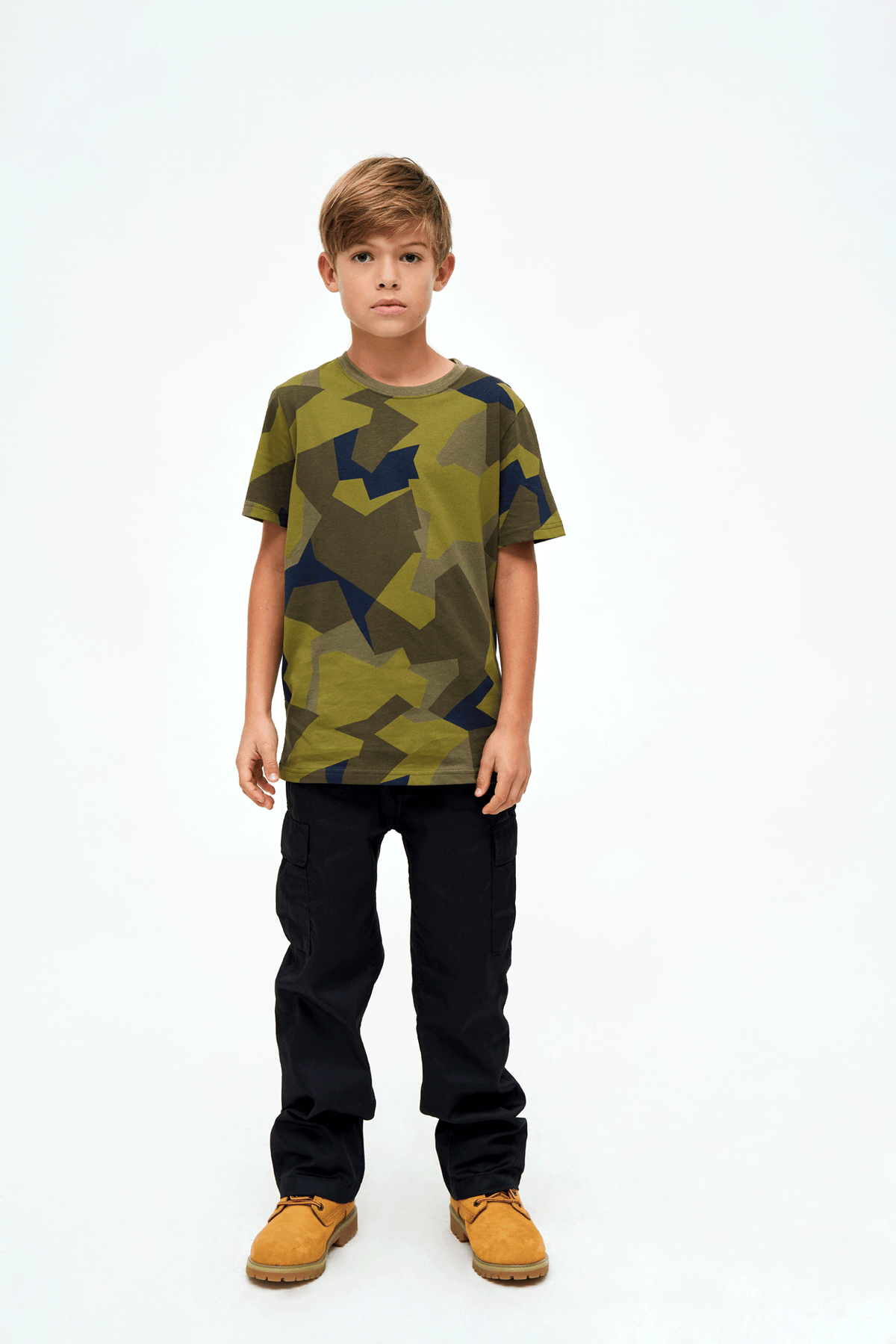 Brandit detské tričko s krátkym rukávom, Swedish camo