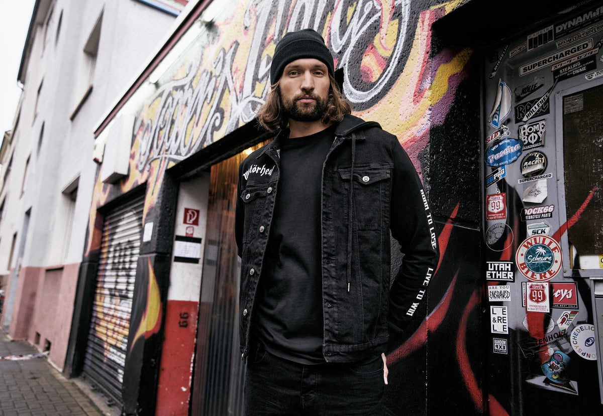 Brandit Motörhead Cradock denim bunda, čierna-čierna