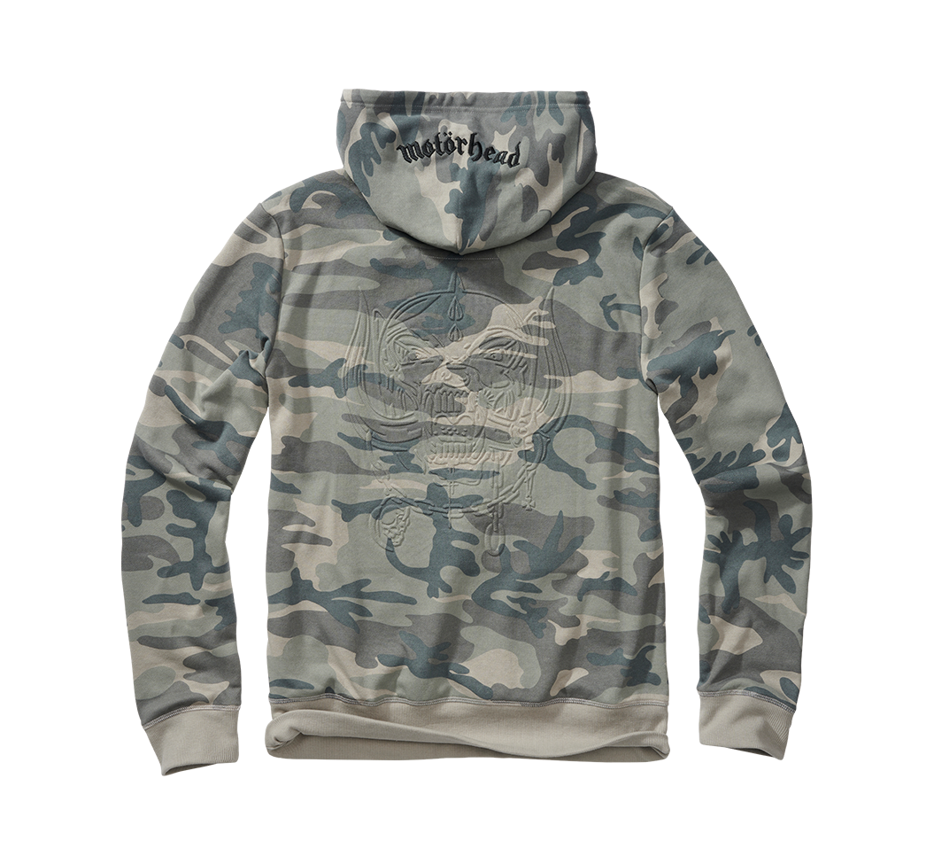 Brandit Motörhead mikina s kapucňou, sivá camo