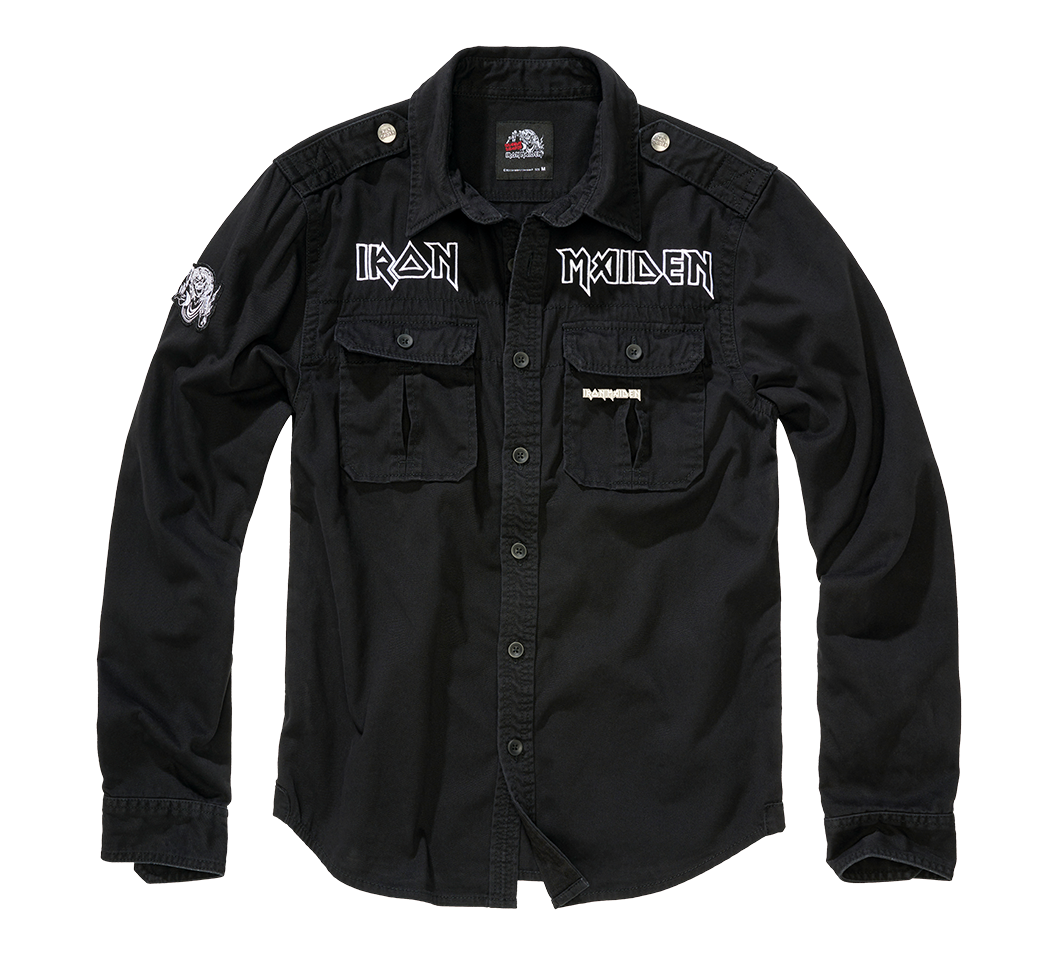 Brandit Iron Maiden Eddy košeľa s dlhými rukávmi Vintage, čierna