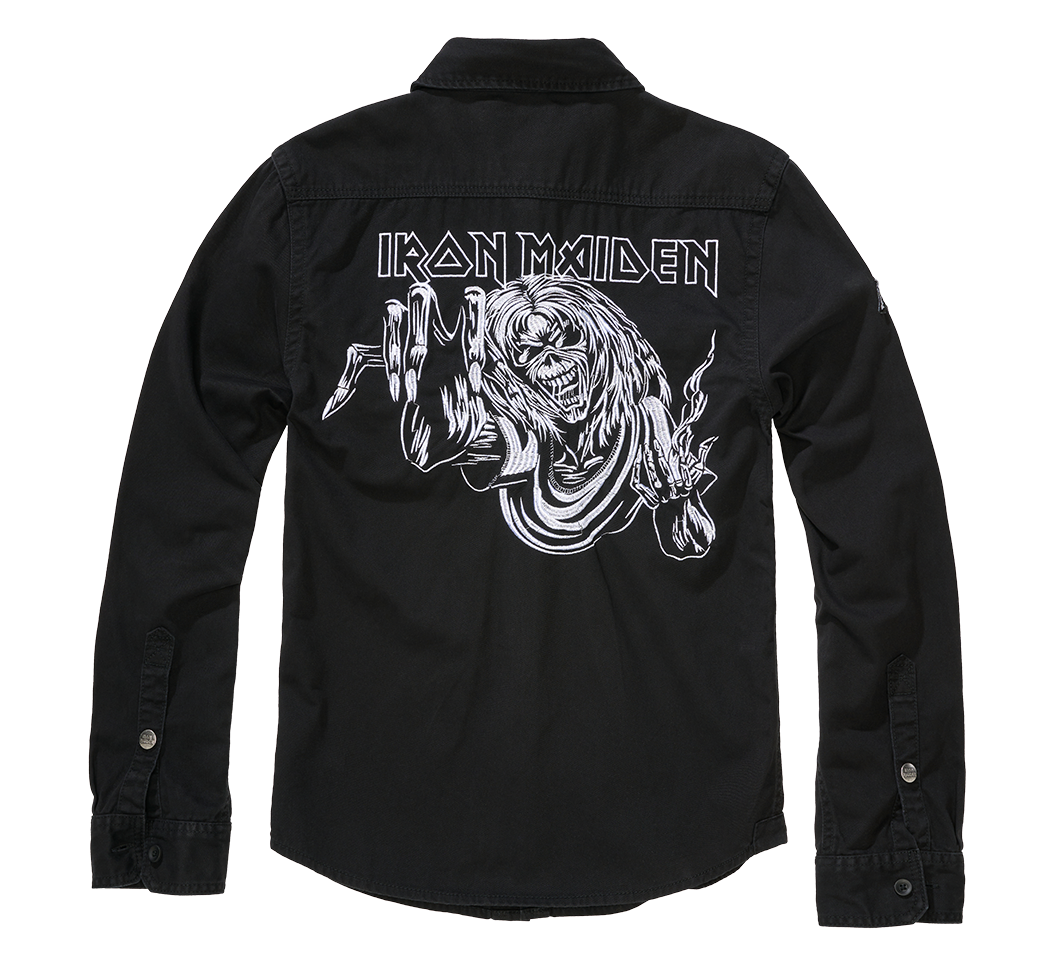 Brandit Iron Maiden Eddy košeľa s dlhými rukávmi Vintage, čierna