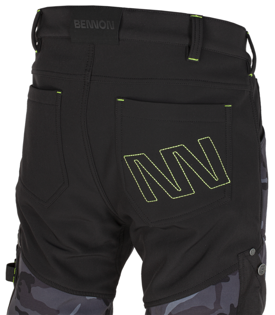 BENNON CAMOS pantaloni softshell, nero/grigio