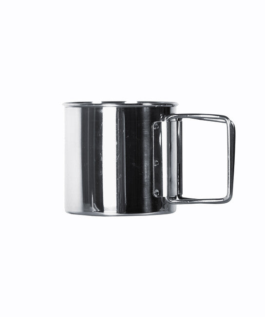 BasicNature Space Safer Mini tazza in acciaio inox 0,35 l manico pieghevole