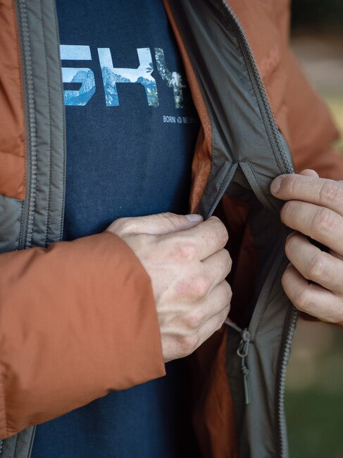 HUSKY Durra men's down jacket, brown/khaki