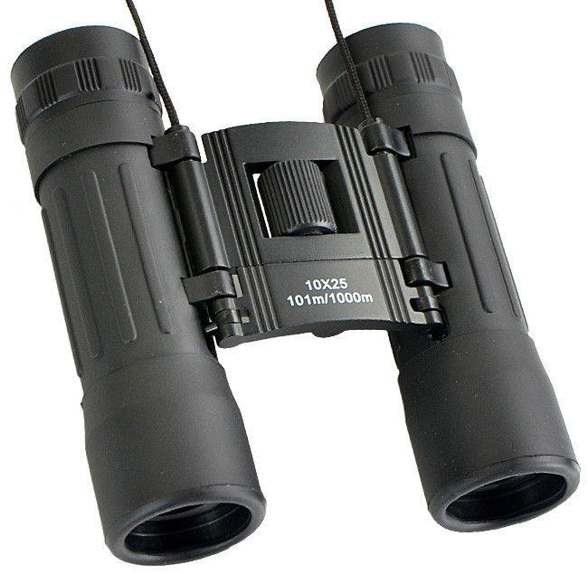Mil-Tec binocolo pieghevole 10x25, nero