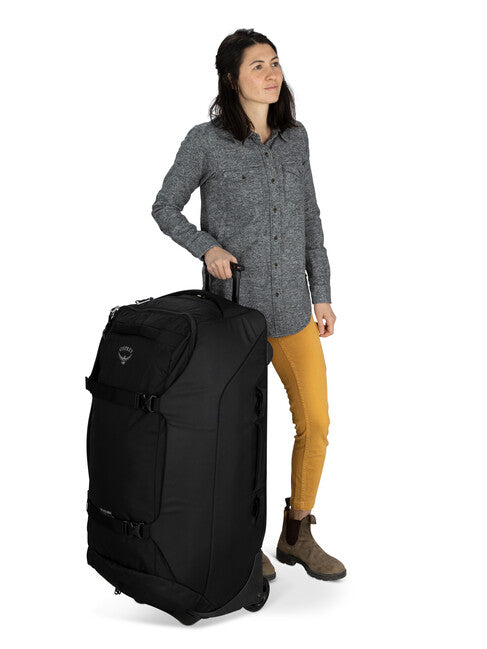 Osprey Shuttle 130 borsa da viaggio su ruote, nera