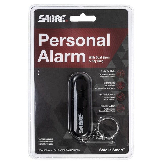 Sabre Red doppio allarme personale 120db, nero