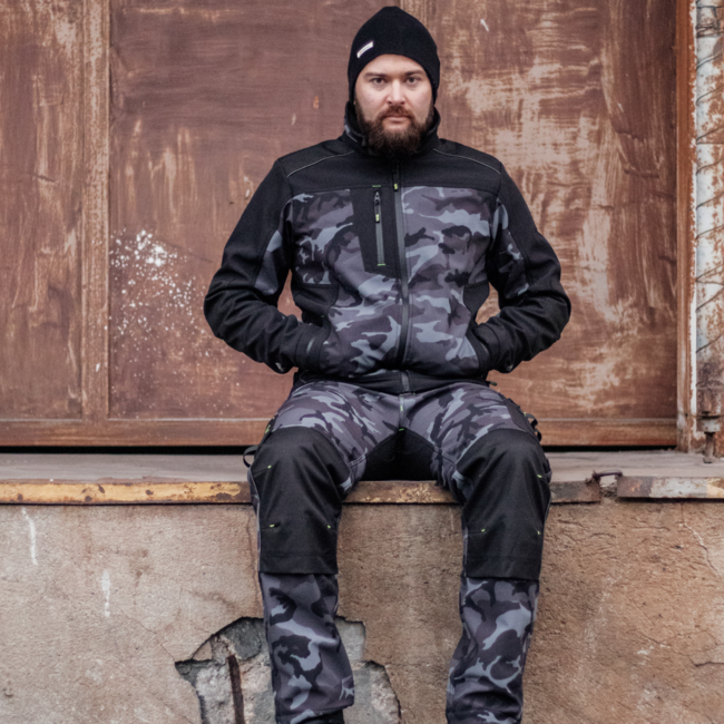 BENNON Camos giacca softshell, nero/grigio