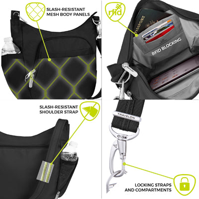 Travelon Anti-Theft Crossbody Classic Lady, Black