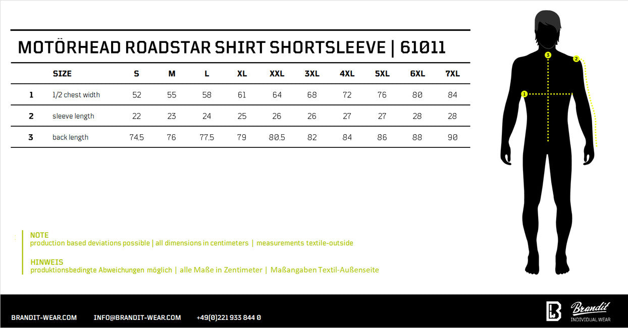 Brandit Motörhead Short Sleeve Shirt, Black