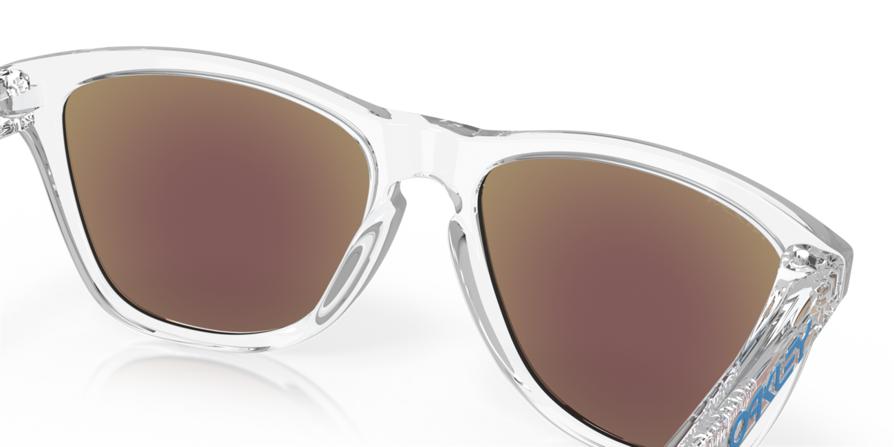 Oakley Frogskins occhiali da sole con telaio Crystal Clear e con le diapositive Prizm Sapphire Iridium 55
