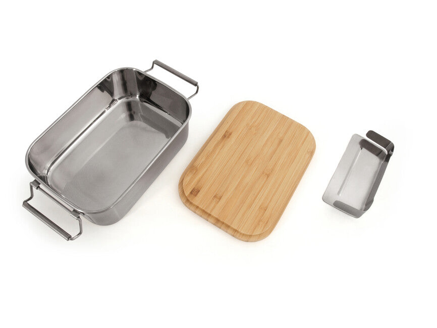Origin Outdoors Bamboo-Clip Lunch Box Stainless Steel 1.2L