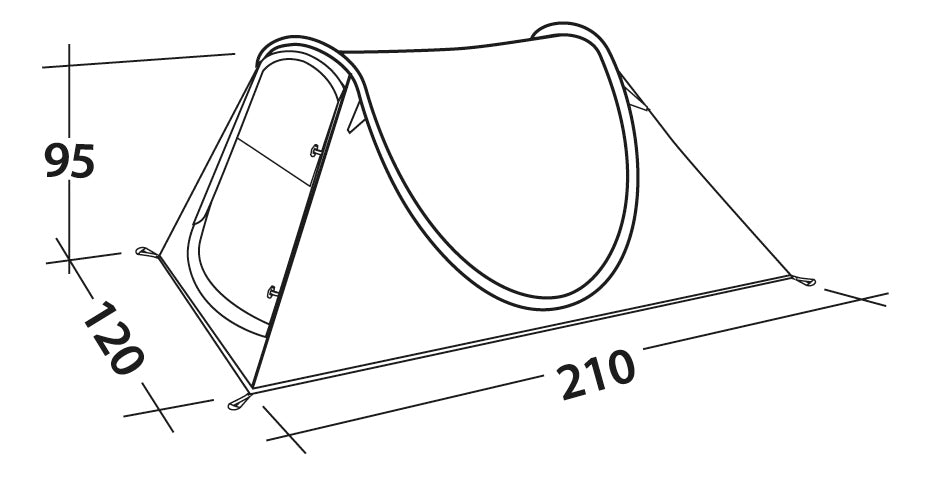 Easy Camp Fireball 200 easyCamp pop-up-tent 2 persone verde