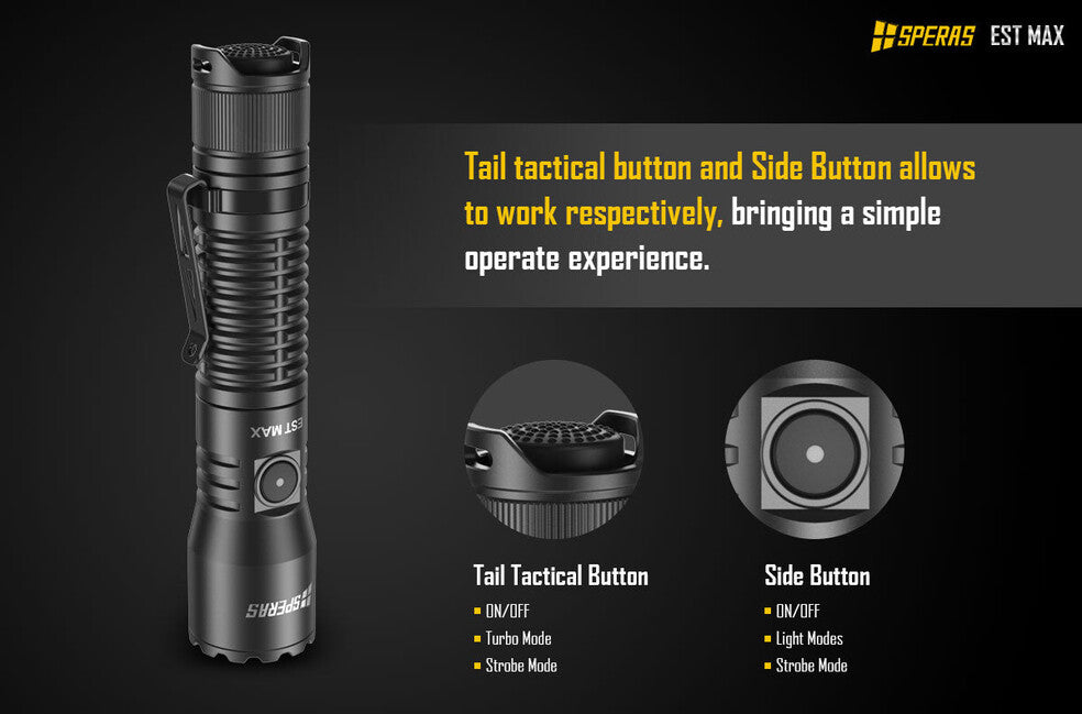 Speras EST Torcia tattica professionale Max 2500LM 279m