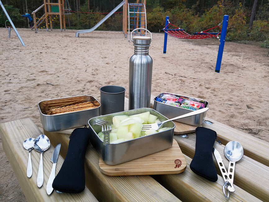 Origin Outdoors Bamboo Lunch Box Stainless Steel 1.2L