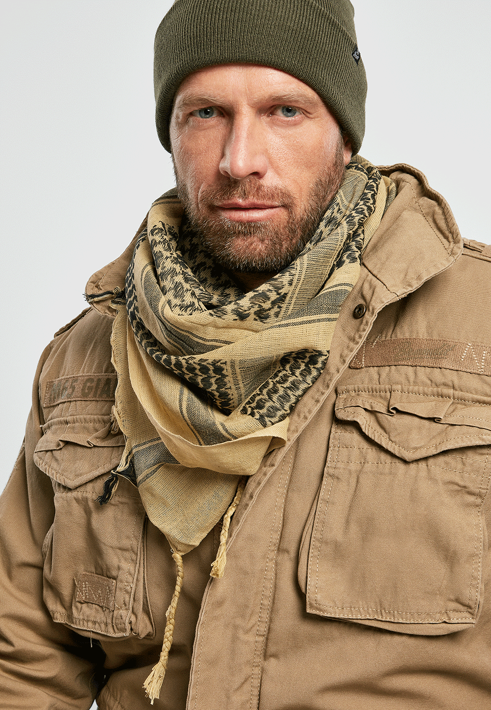 Brandit Shemag šatka, khaki-čierna