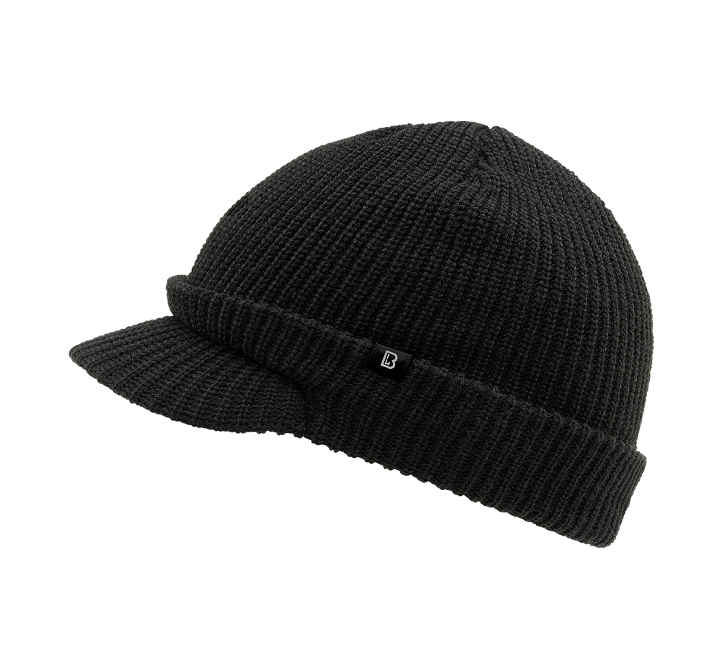 Brandit Shield Cap pletená čiapka so šiltom, čierna