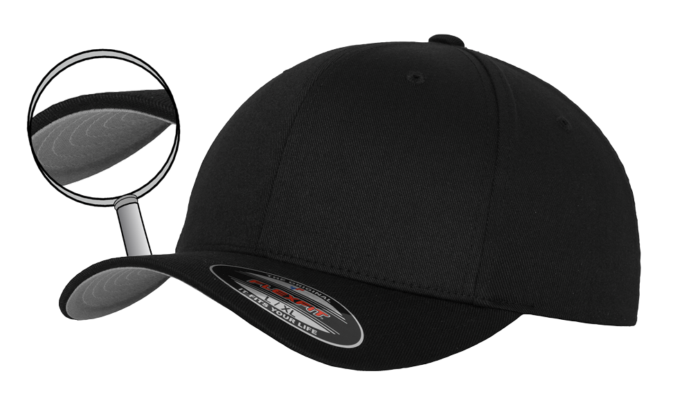 Brandit Flexfit Wooly Combed berretto, nero e grigio