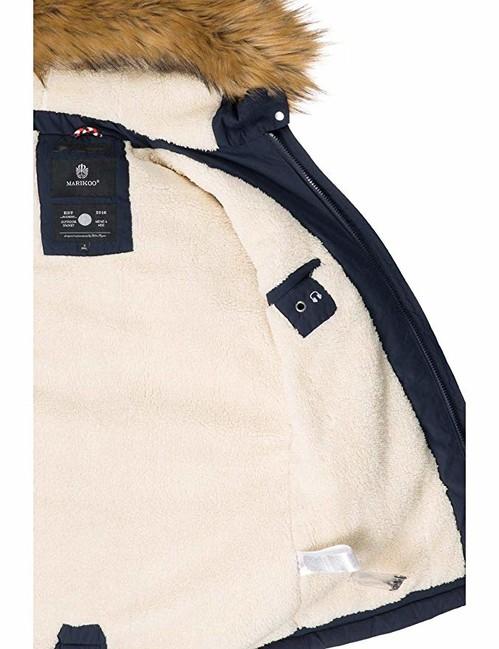 Marikoo Akira women's winter hooded jacket, dark blue