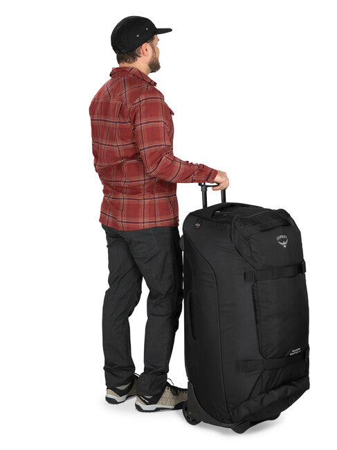 Osprey Shuttle 130 borsa da viaggio su ruote, nera