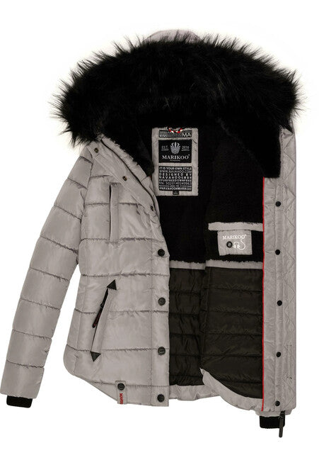 Marikoo Lotusblute giacca invernale da donna, grigia zinco