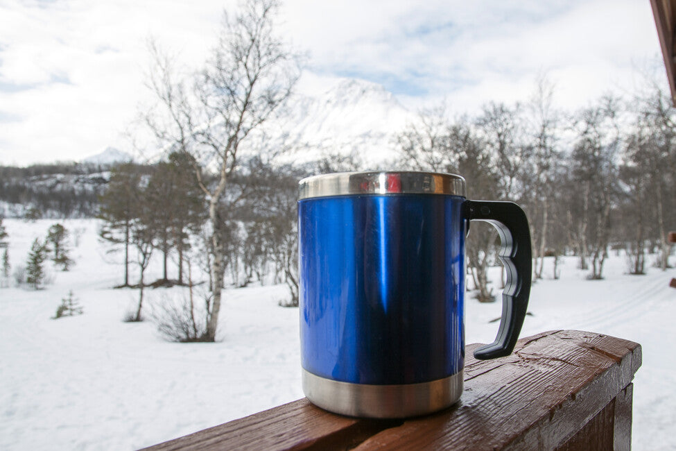 BasicNature Mug pozzetto in acciaio inox 0,42 l, blu