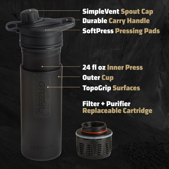 Grayl GeoPress purificatore, nero Coprente