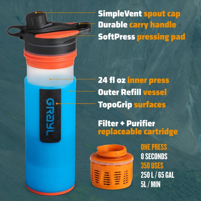Grayl GeoPress bottiglia con filtro, bali blue