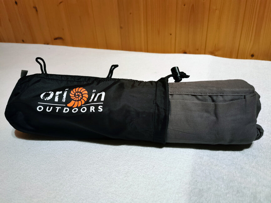 Origin Outdoors Fodera per sacco a pelo in cotone rettangolare, antracite