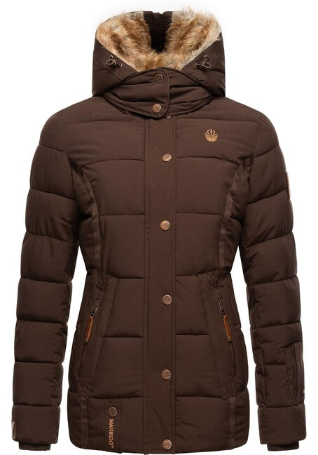 Marikoo Nekoo giacca invernale da donna con cappuccio, dark choco