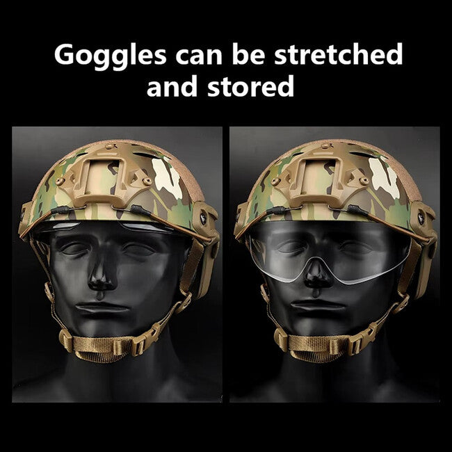 DRAGOWA Tactical Fast PJ Casco Tattico con occhiali Bolt, digital desert (senza certificazione)
