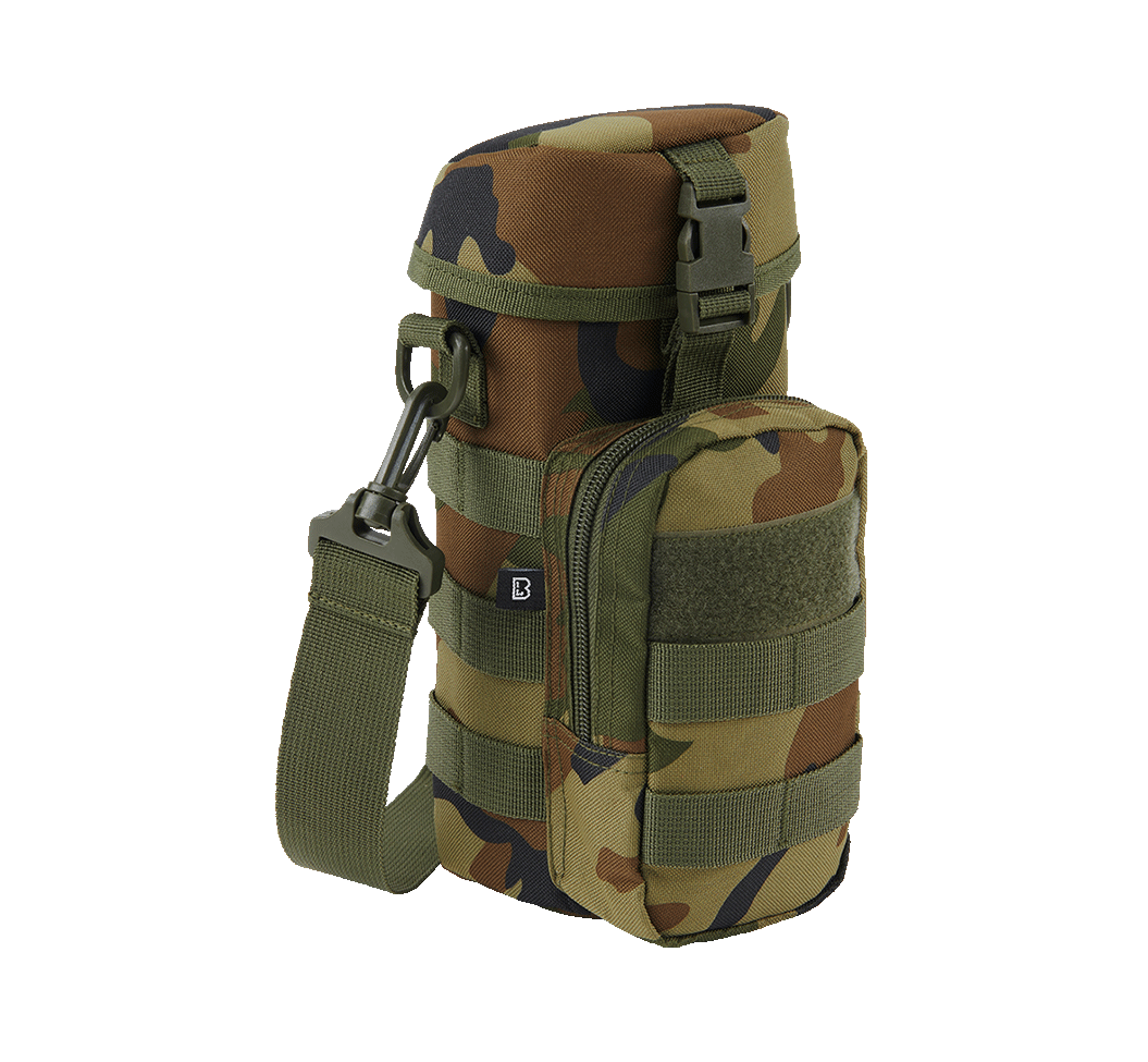 Brandit Molle obal na fľašu II s kapsičkou, woodland