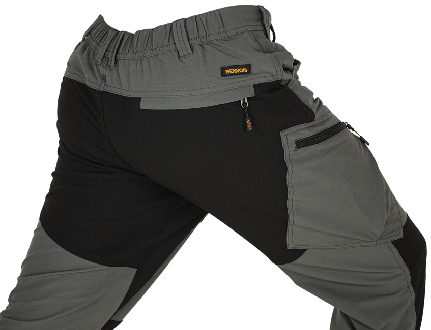 BENNON Fobos pantaloni da esterno e da lavoro, grigio/nero