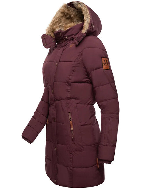 Marikoo Lieblings Jacke giacca invernale da donna con cappuccio, bordeaux