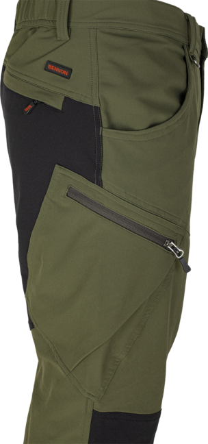 BENNON Fobos pantaloni da esterno e da lavoro, verde/nero