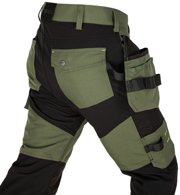 BENNON Erebos pantaloni da lavoro, verde/nero