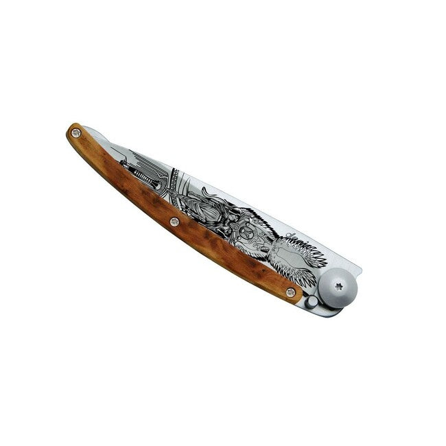 Deejo Fantasy Odin coltello in legno di ginepro