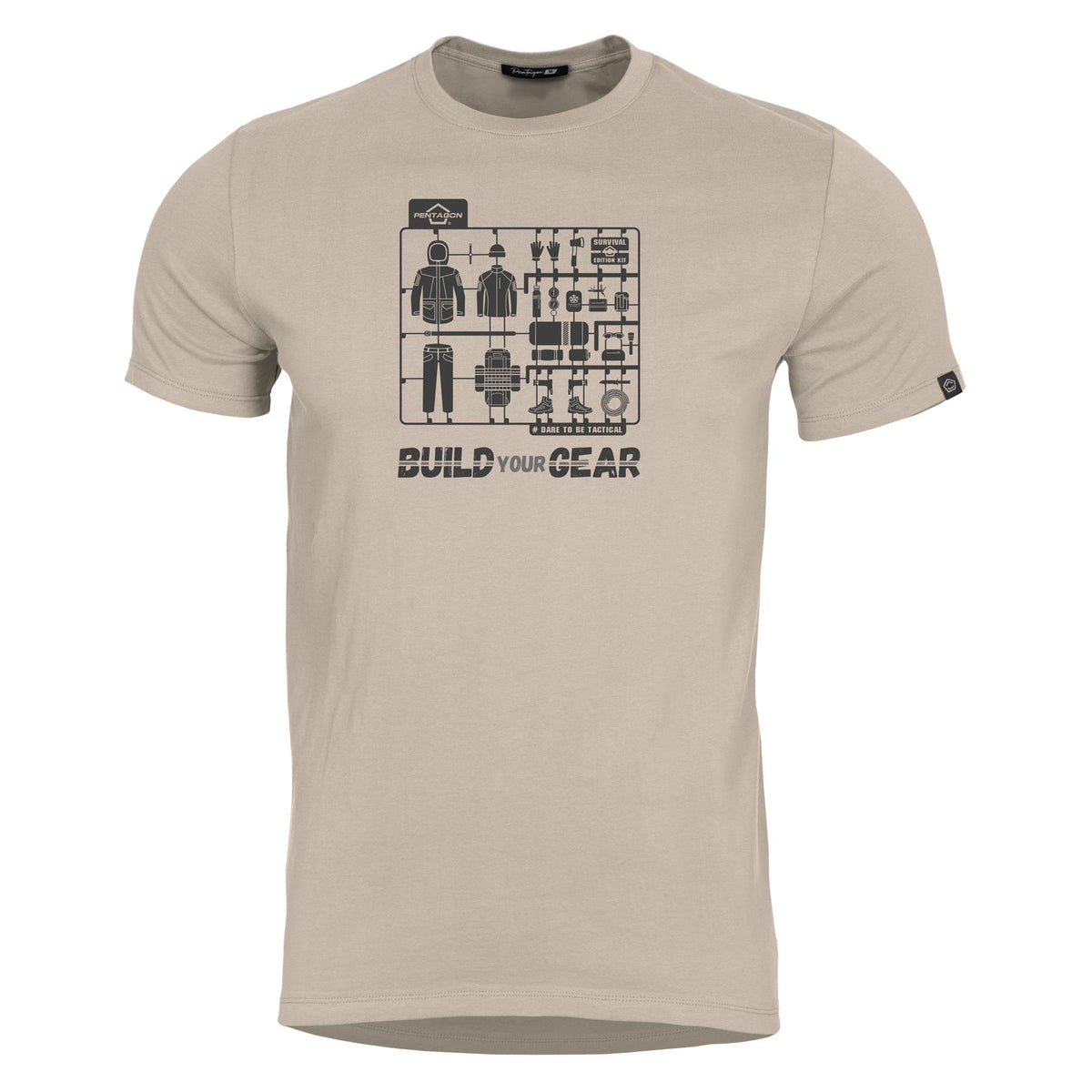 Pentagon Built Your Gear maglietta, khaki
