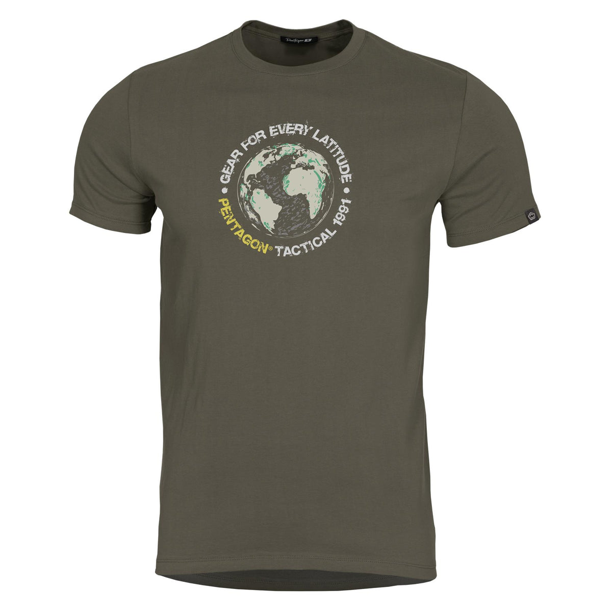 Pentagon Globe maglietta a maniche corte da uomo, verde scuro