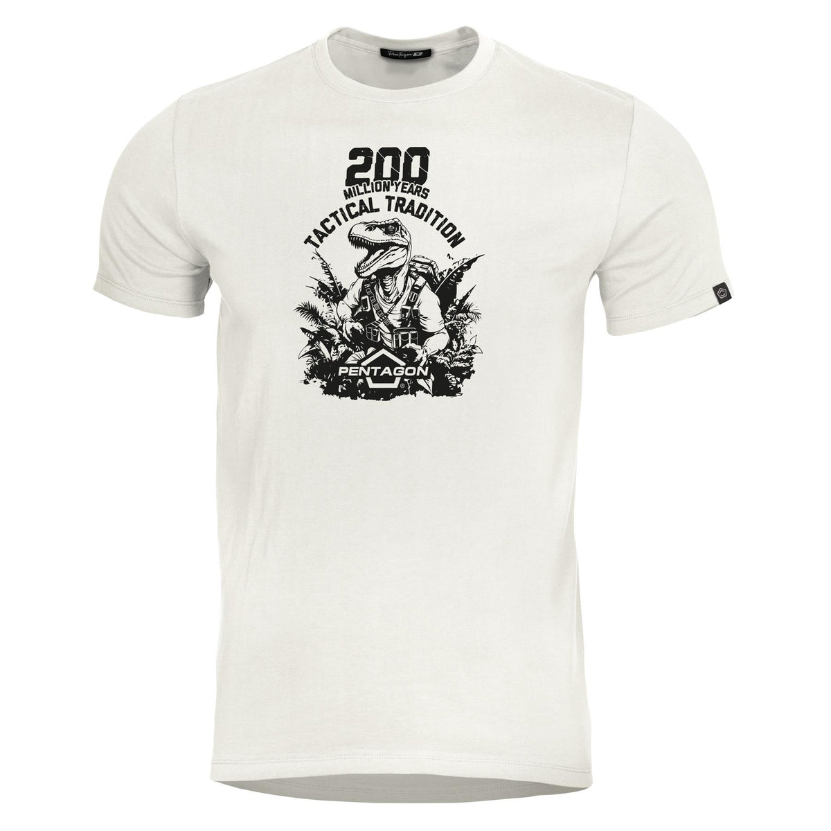 Pentagon T-Rex t-shirt a maniche corte da uomo, bianco