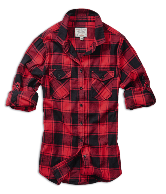 Brandit Amy camicia da donna, rossa e nera